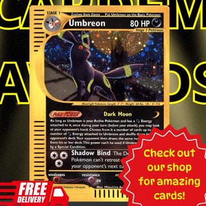 Pokemon Karte Umbreon Holographic, Umbreon Aquapolis, Pokemon TCG, Pokemon Sammelkarten, Pokemon Proxy Karten, Pokemon Geschenke