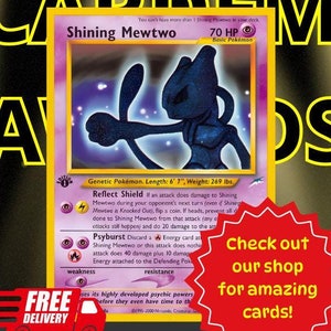 Pokémon Card Shining Mewtwo 1e editie, Mewtwo Neo Destiny, Pokémon TCG, Pokémon verzamelkaart, Pokémon Proxy-kaarten, Pokémon cadeaus