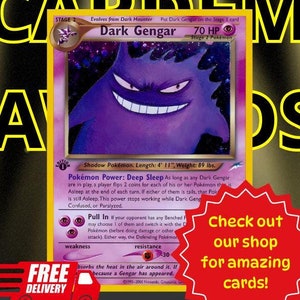Pokemon-Karte Dark Gengar 1. Auflage Holo, Gengar Neo Destiny, Pokemon TCG, Pokemon Sammelkarten, Pokemon Proxy-Karten, Pokemon Geschenke