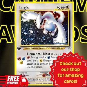 Pokemon-Karte Lugia 1. Auflage Holo, Lugia Neo Genesis, Pokemon TCG, Pokemon-Sammelkarten, Pokemon-Ersatzkarten, Pokemon-Geschenke