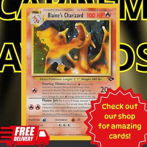Pokemon-Karte Blaines Charizard 1. Auflage Holo, Gym Challenge, Pokemon TCG, Pokemon Sammelkarten, Pokemon Proxy-Karten, Pokemon Geschenke