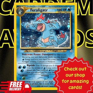 Pokemon Karte Feraligatr 1. Auflage, Feraligatr Neo Genesis, Pokemon TCG, Pokemon Sammelkarten, Pokemon Proxy Karten, Pokemon Geschenke