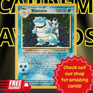 Pokemon Card Blastoise Holographic, Blastoise Base Set 2, Pokemon TCG, Pokemon verzamelkaarten, Pokemon Proxy-kaarten, Pokemon-cadeaus