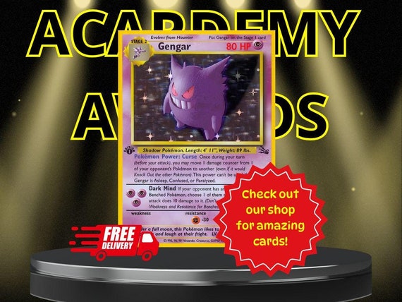 Pokemon Card Gengar 1st Edition Holographic, Gengar Fossil