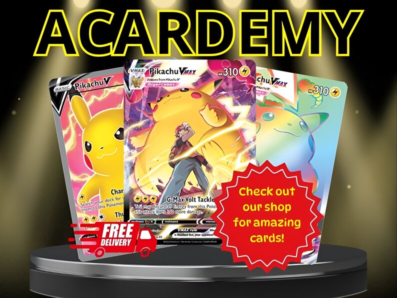 Pikachu Vmax V Alternative Art Cards, Mini Pokemon TCG, Raimbow Hyper Cards From vivid Voltage