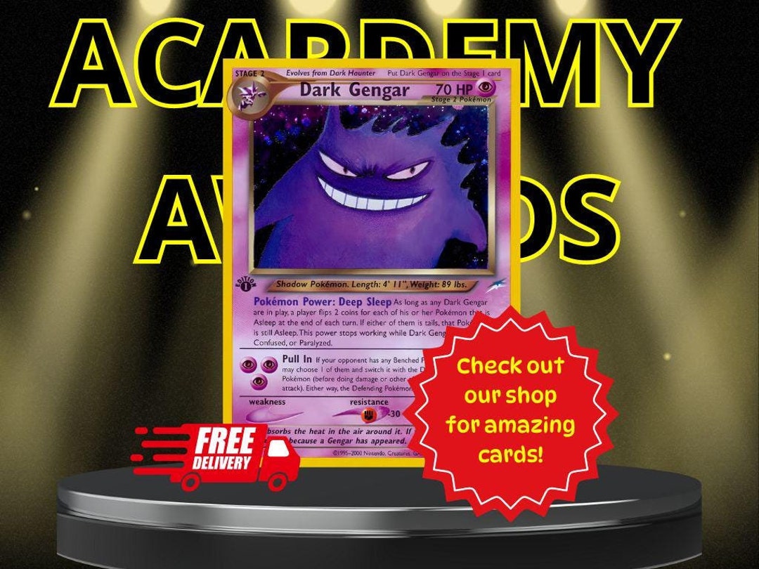 Pokemon Card Dark Gengar 1st Edition Holo, Gengar Neo Pokemon Card Dark Gengar 1st Edition Holo, Gengar Neo