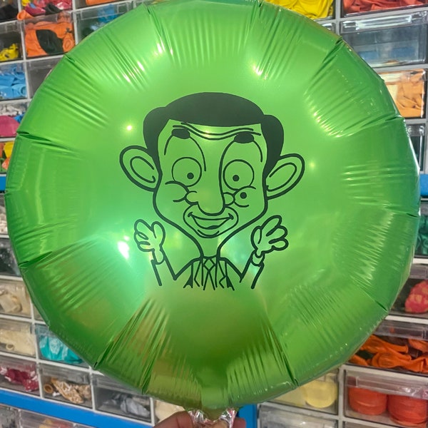 Mr Bean cartoon 18” foil Helium Balloon Birthday Party Decoration Personalised Message