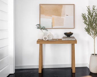 Solid Wood Console Table – Rustic Oak Hallway Entryway Sofa Farmhouse Furniture