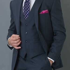 Blue Suit For Men, bespoke for Men, Three Piece Suit, Slim Fit Suit, Groom And Groomsmen Suit For Wedding,  Tuxedo, Tailored Suit, Tuxedo.
