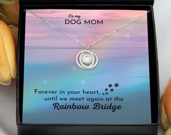 Loss of Dog Memorial Necklace, Rainbow Bridge, Dog Mom Necklace, Loss of Dog Gift, Dog loss Gift, Rainbow Bridge Necklace