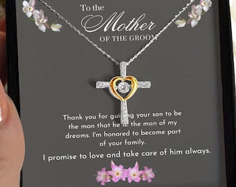 Mother of the Groom Gift from Bride Cross Necklace, Mother in Law Wedding Gift from Bride, Mother of Groom Gift, Mother of Groom Necklace