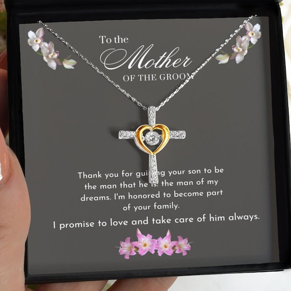 Mother of the Groom Gift from Bride Cross Necklace, Mother in Law Wedding Gift from Bride, Mother of Groom Gift, Mother of Groom Necklace