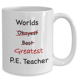 PE Teacher Appreciation gifts, World&#39;s Greatest P.E Teacher, World&#39;s Best P.E. Teacher, PE teacher gifts for women, PE Teacher Gifts for Men