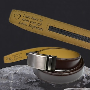 Personalized Belt, Ratchet Belt for Men, Custom Leather Belt, Click Belt, Adjustable Belt, Faux Leather Belt, Personalized Gift for Him