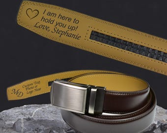 Personalized Belt, Ratchet Belt for Men, Custom Leather Belt, Click Belt, Adjustable Belt, Faux Leather Belt, Personalized Gift for Him