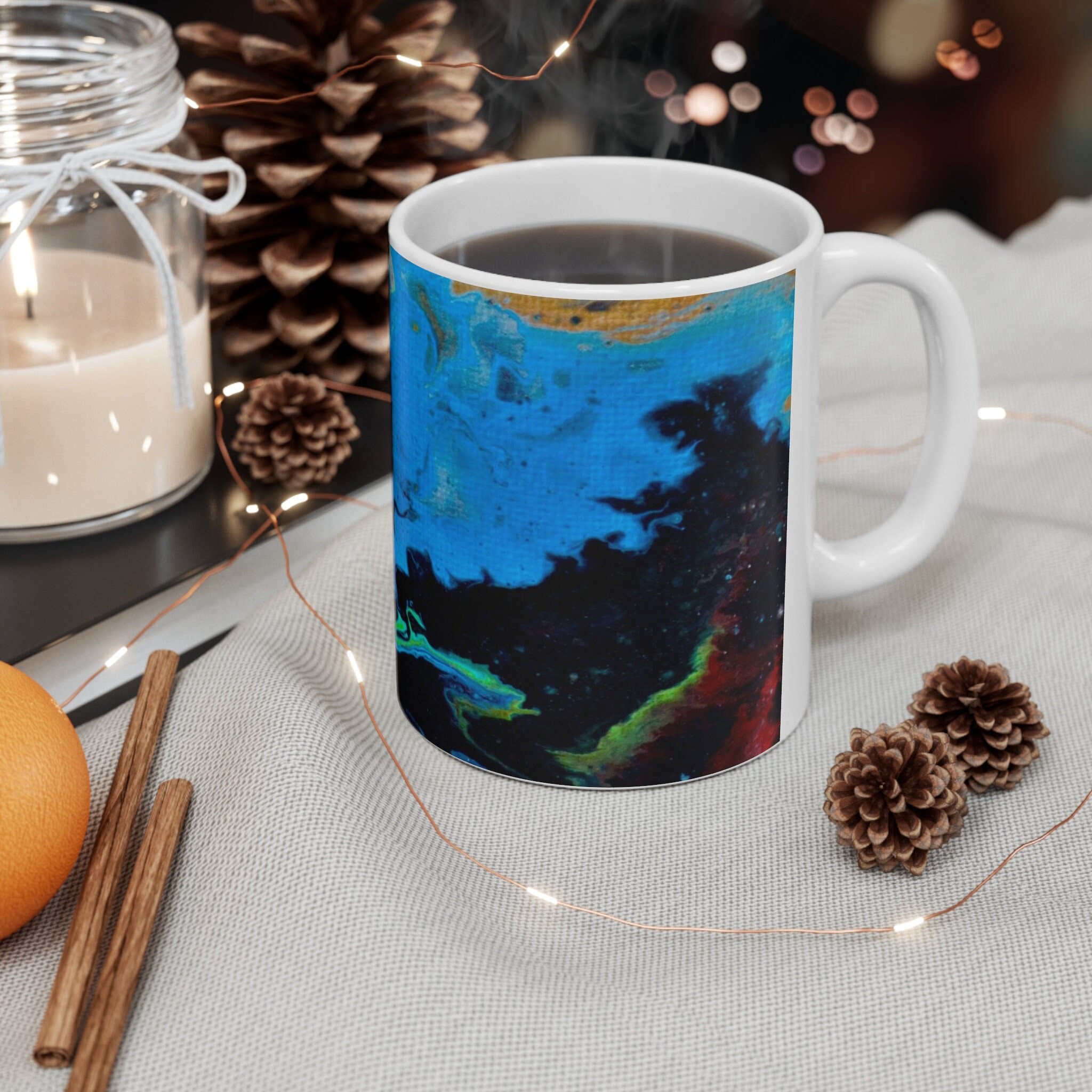 Acrylic Pour Painting- Girly Colors Coffee Mug
