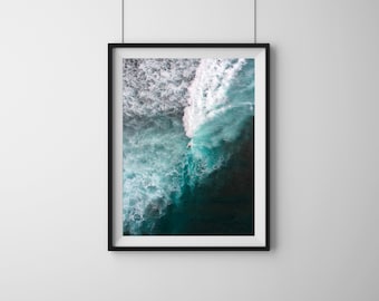 Bali Surf Print: Aerial Ocean Wave Photography (Digital Download)