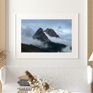 Garmisch Partenkirchen, Mountain Print, Landscape Photography, Alpine Forest, Germany, Wall art, Nature Photography