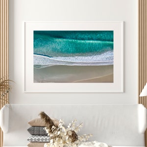 Spiaggia di Omaha, Nuova Zelanda, Stampa aerea dell&#39;oceano, Arte della parete sulla spiaggia, Onda dell&#39;oceano, Fotografia aerea, Arte della parete oceanica, Arte della parete costiera