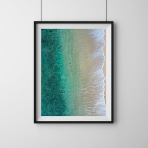 Stampa di onde sulla spiaggia, stampa aerea dell&#39;oceano, arte murale sulla spiaggia, onda dell&#39;oceano, fotografia aerea, arte murale sull&#39;oceano, arte murale costiera, arte murale sulla natura