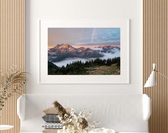 Vancouver Island Mountain Sunrise Photography Print (Digital Download)