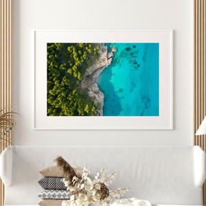 Milos Beach, Greece, Greek islands, Ionian islands, Beach Print, Aerial Photography, Nature Print, Wall decor, Coastal decor