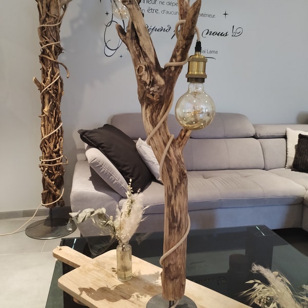 Lámpara árbol de diseño en madera a la deriva CREA FL