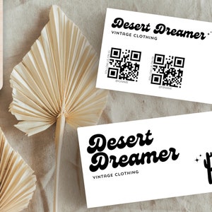 Retro Business Card Template, Printable Business Card Design, Modern Retro Business Card, Editable Canva Template