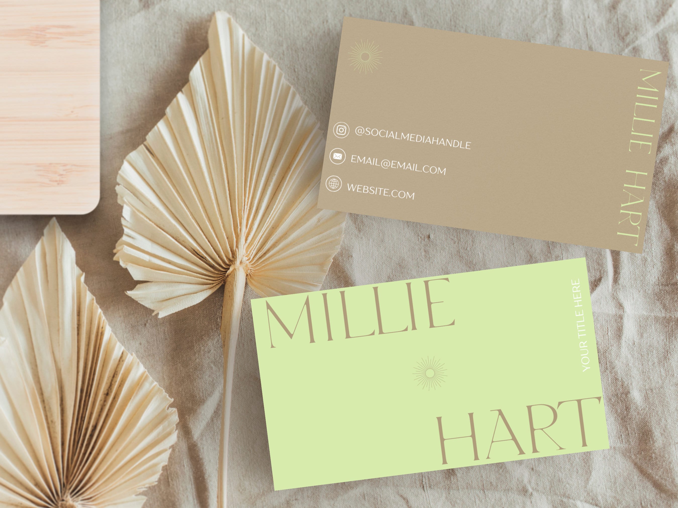 Retro Business Card Template, Printable Business Card Design, Modern ...