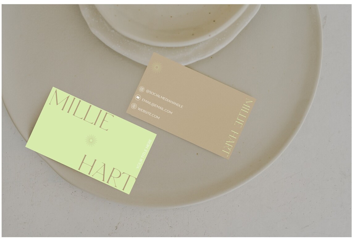 Retro Business Card Template, Printable Business Card Design, Modern ...