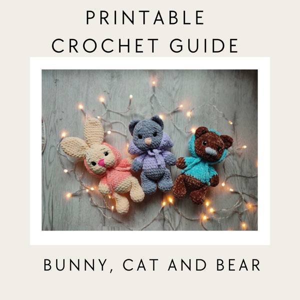Crochet PATTERN 3-pack , Amigurumi tutorial PDF in English, amigurumi handmade children's gift for the Christmas gift souvenir animals