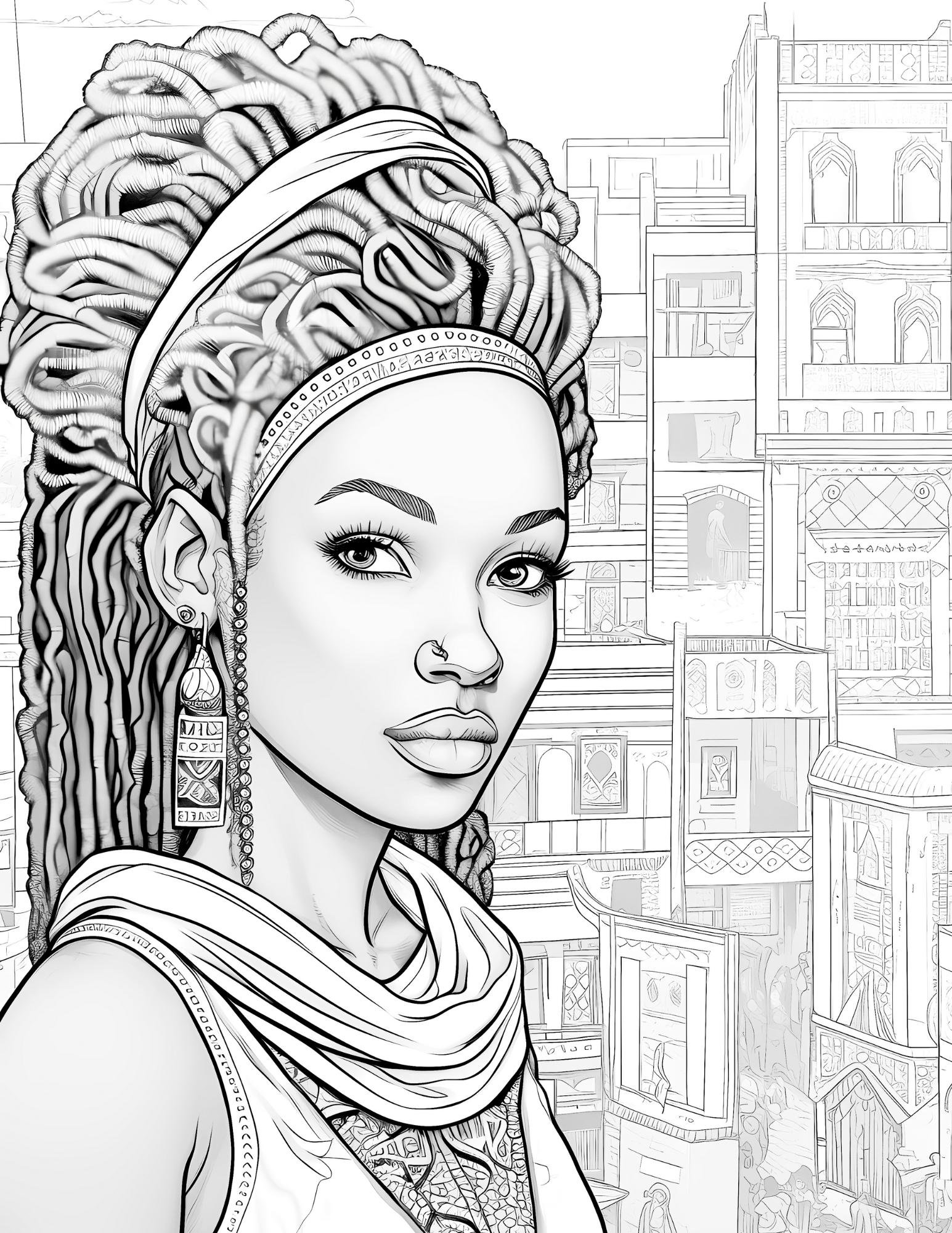 10 Black Woman Coloring Pages, African American Coloring Pages, Adult ...
