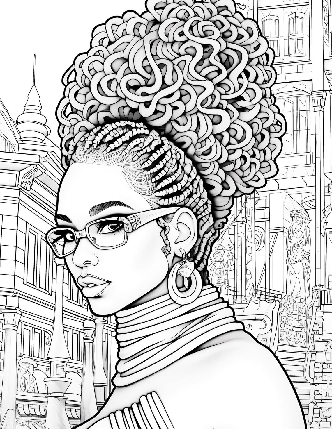 10 Black Woman Coloring Pages, African American Coloring Pages, Adult