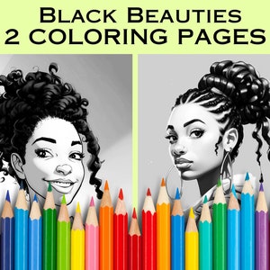 African American Women Coloring Pages Digital Coloring Book Greyscale Coloring Pages, Coloring Pages for African American Women and Girls