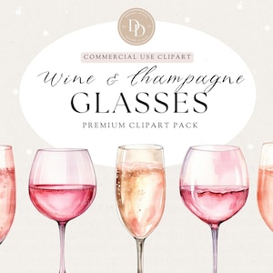 Wine & Champagne Glass Clipart Pack, Champagne Png, Celebration Clipart, Wine Clipart, Wedding Clipart, Prosecco PNG, Transparent PNGs