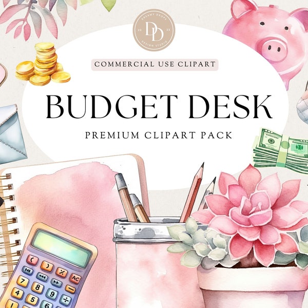 Budget Clipart Pack,  Piggy Bank Clipart, Save Money Clipart, Finance PNG, Budget PNG, Budget Clip Art, Transparent PNG, For Commercial Use