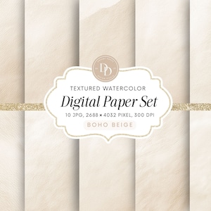 Carta digitale per acquerello, sfondo beige boho, sfondo acquerello beige testurizzato, uso commerciale, sfondo acquerello JPG, BGDP