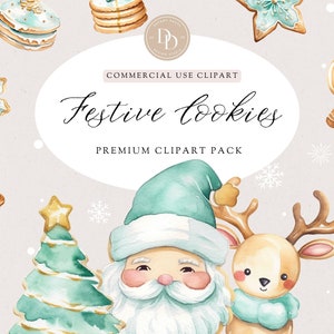 Christmas Cookie Clipart Pack, Green Cookie Clipart, Christmas Cookie PNG, Gingerbread Man Clipart, Transparent PNG, Commercial Use PNG, CK1