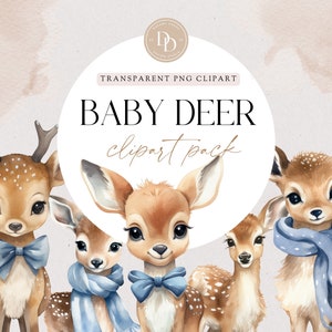 Baby Deer Clipart, Woodland Animal Clipart, Cute Boy Deer, Woodland Baby Shower, Transparent PNG, Commercial Use, Baby Shower Clipart