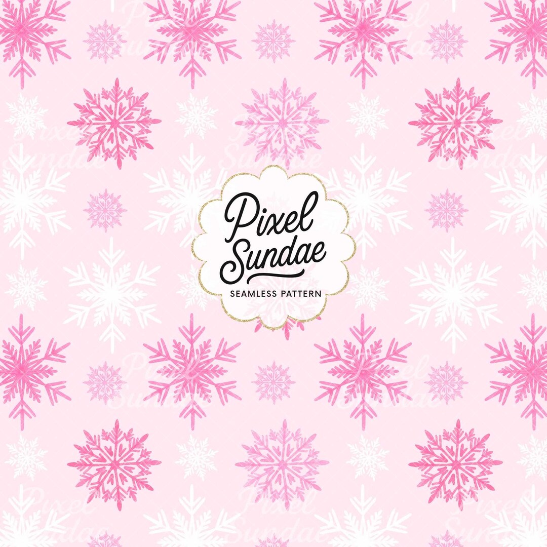 Pink Snowflake Seamless Pattern: Winter Digital Paper, Christmas ...