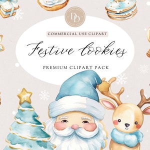 Christmas Cookie Clipart Pack, Blue Cookie Clipart, Christmas Cookie PNG, Gingerbread Man Clipart, Transparent PNG, Commercial Use PNG, CK1