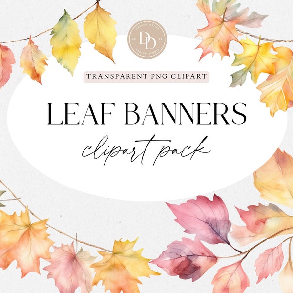 Autumn Leaves Clipart, Leave Banner Clipart, Fall Clipart, Leaves Clipart, Fall Png, Leaf Clipart, Transparent PNG, Commercial Use
