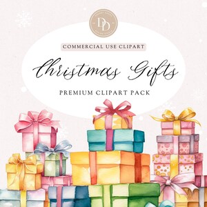 Christmas Present Clipart Pack, Christmas Gift Clipart, Gift Box Png, Christmas Decor, Christmas Clipart, Transparent PNG, Commercial Use