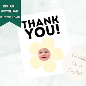 Cartão de agradecimento I Foto pessoal editável I Download instantâneo, para impressão, personalizado I Pré-K, Pré-escola, Professor, Apreciação da vovó