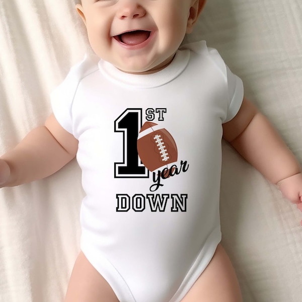 Football First Birthday Matching Family Shirts, 1st Year Down Birthday Onesie, 1st Down Football Shirt, 1st Year Down Birthday Family Shirt