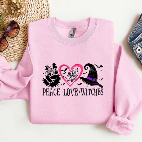 Peace Love Witch Tshirt, Halloween Witch Shirts, Halloween Shirts, Hocus Pocus Shirts, Sanderson Sisters Tshirt, Halloween Sweatshirt