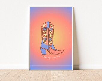 Digital Print, Swiftie, Cowboy Like Me, Girly Print, Wall Art, Preppy Wall Art, Dorm Room Decor, Girls gift