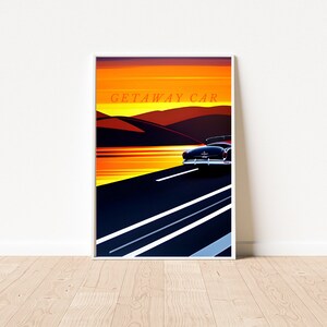 Digital Print, Getaway Car, Swiftie, Girly Print, Retro Aesthetic, Wall Art, Preppy Wall Art, Dorm Room Decor, Girls gift
