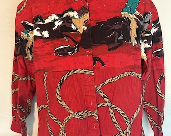 Vintage Roughrider Cowboy Western-skjorta