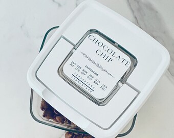 100 Pantry Labels with Expiration Date • Water/Oil Resistant • Personalization • Minimalist Farmhouse
